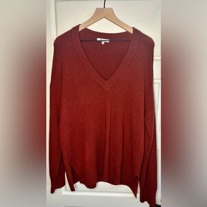 Madewell Dark Red V-Neck Sweater
